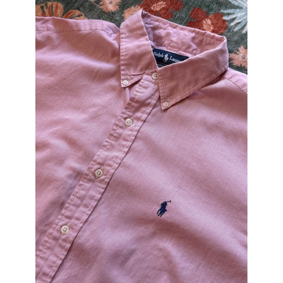 Ralph Lauren Other - Ralph Lauren Yarmouth Mens 17 34/35 Red White Striped Cotton Button Down Shirt